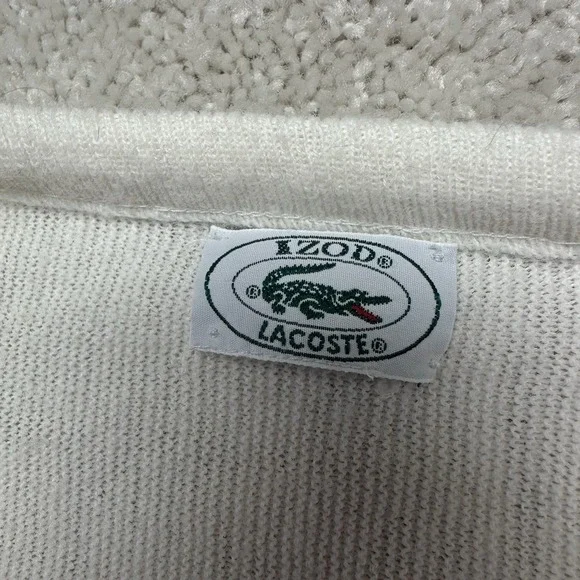 Vintage Izod Lacoste Sweater Mens Med V Neck Tennis Jumper Acrylic Made in USA - Picture 2 of 7